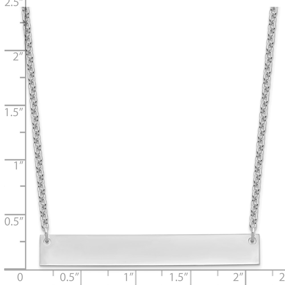 Sterling Silver/Rhodium-plated Large Blank Bar Necklace (XNA639SS)