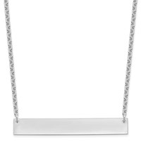 Sterling Silver Rhodium-plated Large Blank Bar Necklace view 1