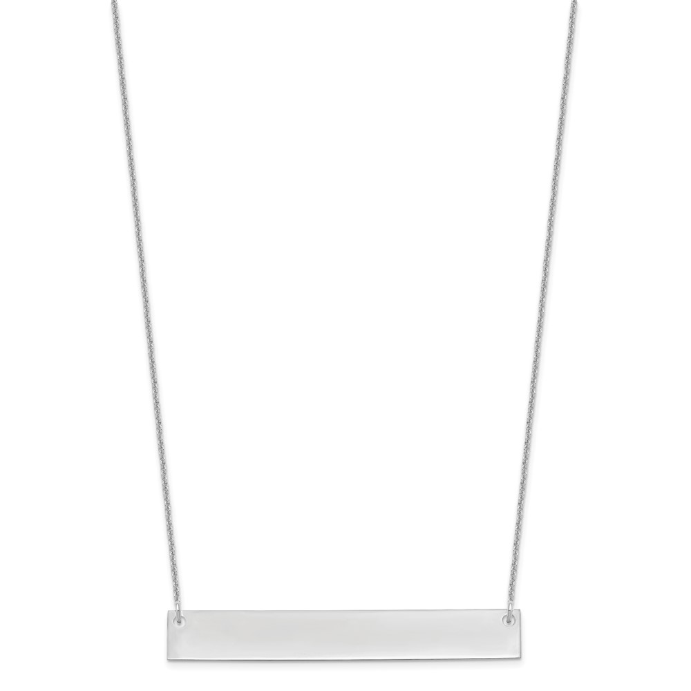 14k White Gold Large Blank Bar Necklace (XNA639W)