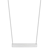 14K White Gold Large Blank Bar Necklace view 2
