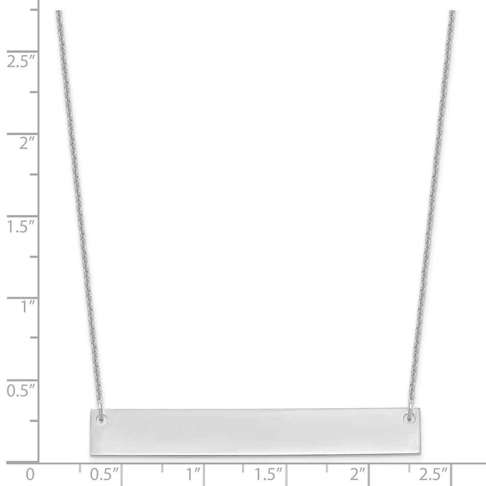 10k White Gold Large Blank Bar Necklace (10XNA639W)