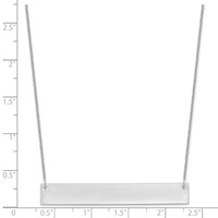 10K White Gold Large Blank Bar Necklace view 2
