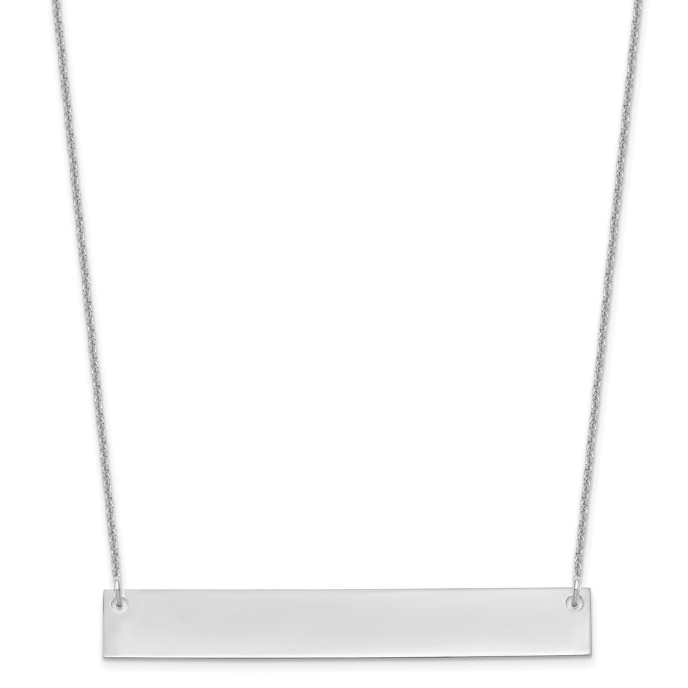 10k White Gold Large Blank Bar Necklace (10XNA639W)