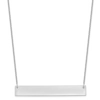 10K White Gold Large Blank Bar Necklace view 1