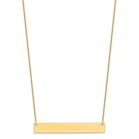 14K Yellow Gold Large Blank Bar Necklace view 2