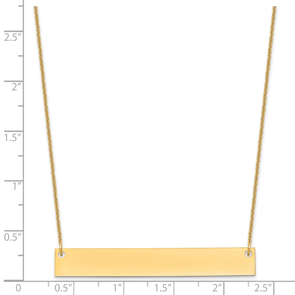 14k Yellow Gold Large Blank Bar Necklace (XNA639Y)