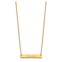 Sterling Silver Gold-plated Small Edwardian Script Bar Necklace view 2