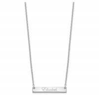 SS Rhodium-plated Small Edwardian Script Bar Necklace view 2