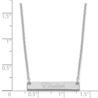 SS Rhodium-plated Small Edwardian Script Bar Necklace view 3