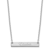 SS Rhodium-plated Small Edwardian Script Bar Necklace view 1