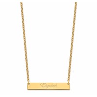 SS Gold-plated Medium Edwardian Script Bar Necklace view 2