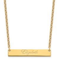 SS Gold-plated Medium Edwardian Script Bar Necklace view 1