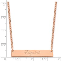 SS Rose-plated Medium Edwaedian Script Bar Necklace view 2
