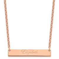 SS Rose-plated Medium Edwaedian Script Bar Necklace view 1