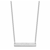 SS Rhodium-plated Medium Edwardian Script Bar Necklace view 2