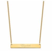 Sterling Silver Gold-plated Large Edwardian Script Bar Necklace view 2