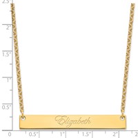 Sterling Silver Gold-plated Large Edwardian Script Bar Necklace view 3