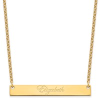 Sterling Silver Gold-plated Large Edwardian Script Bar Necklace view 1