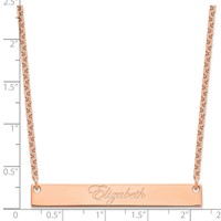 Sterling Silver Rose-plated Large Edwardian Script Bar Necklace view 2