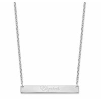 SS Rhodium-plated Large Edwardian Script Bar Necklace view 2