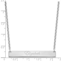 SS Rhodium-plated Large Edwardian Script Bar Necklace view 3