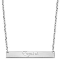 SS Rhodium-plated Large Edwardian Script Bar Necklace view 1