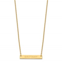 SS Gold-plated Small Capitalized Arial Rounded Bar Necklace view 2