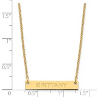 SS Gold-plated Small Capitalized Arial Rounded Bar Necklace view 3