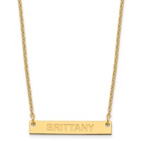 SS Gold-plated Small Capitalized Arial Rounded Bar Necklace view 1