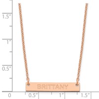 SS Rose-plated Small Capitalized Arial Rounded Bar Necklace view 2