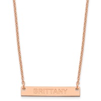 SS Rose-plated Small Capitalized Arial Rounded Bar Necklace view 1