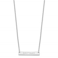 SS Rhod-plated Small Capitalized Arial Rounded Bar Necklace view 2