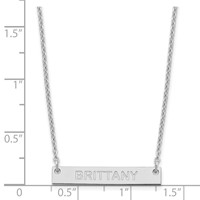 SS Rhod-plated Small Capitalized Arial Rounded Bar Necklace view 3