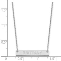 10K White Gold Small Capitalized Arial Rounded Bar Necklace view 2