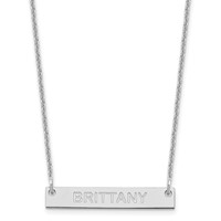 10K White Gold Small Capitalized Arial Rounded Bar Necklace view 1
