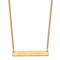 SS Gold-plated Medium Capitalized Arial Rounded Bar Necklace view 2