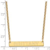 SS Gold-plated Medium Capitalized Arial Rounded Bar Necklace view 3