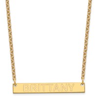 SS Gold-plated Medium Capitalized Arial Rounded Bar Necklace view 1