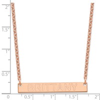 SS Rose-plated Medium Capitalized Arial Rounded Bar Necklace view 2