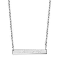 SS Rhod-plated Medium Capitalized Arial Rounded Bar Necklace view 2