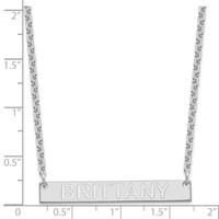 SS Rhod-plated Medium Capitalized Arial Rounded Bar Necklace view 3