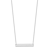 14K White Gold Medium Capitalized Arial Rounded Bar Necklace view 2