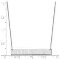14K White Gold Medium Capitalized Arial Rounded Bar Necklace view 3