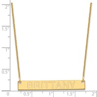 14K Yellow Gold Medium Capitalized Arial Rounded Bar Necklace view 3