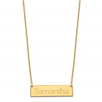 Sterling Silver Gold-plated Small Name Bar Necklace view 2