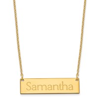 Sterling Silver Gold-plated Small Name Bar Necklace view 1