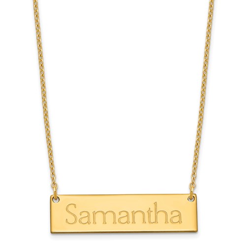 Sterling Silver Gold-plated Small Name Bar Necklace