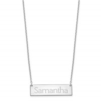Sterling Silver Rhodium-plated Small Name Bar Necklace view 2