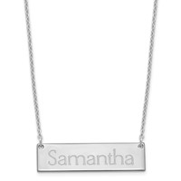 Sterling Silver Rhodium-plated Small Name Bar Necklace view 1