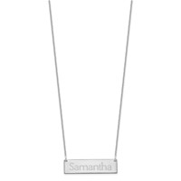 14K White Gold Small Name Bar Necklace view 2